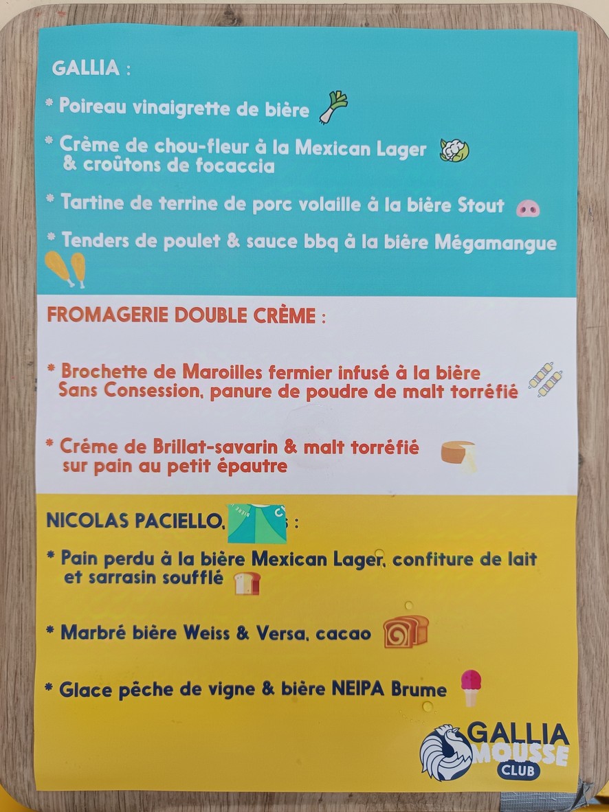 Bar Gallia menu 1