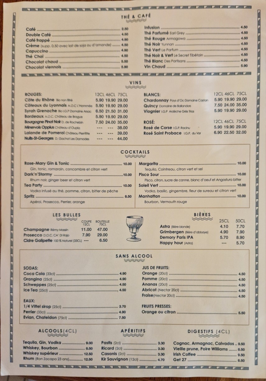 Le Verre Siffleur menu 3