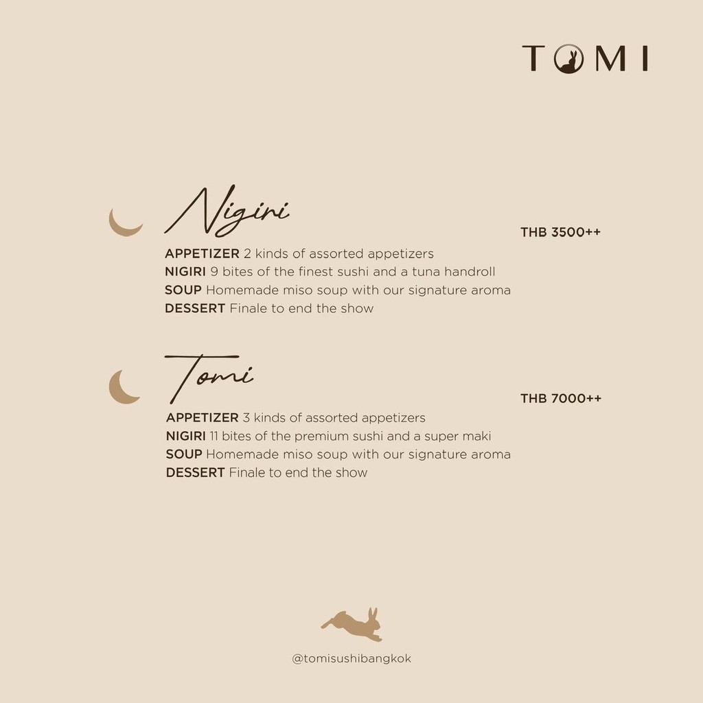 Tomi Sushi Omakase menu 1