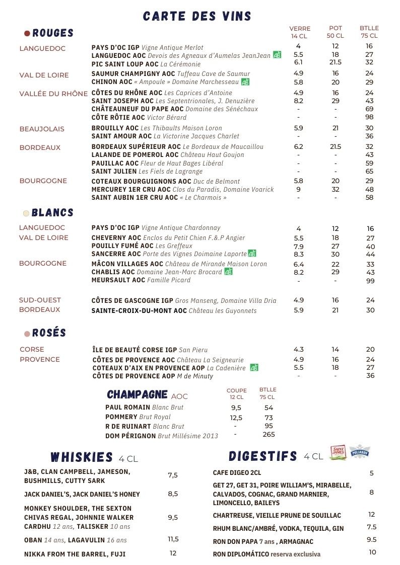 La Brasserie 1901 menu 4