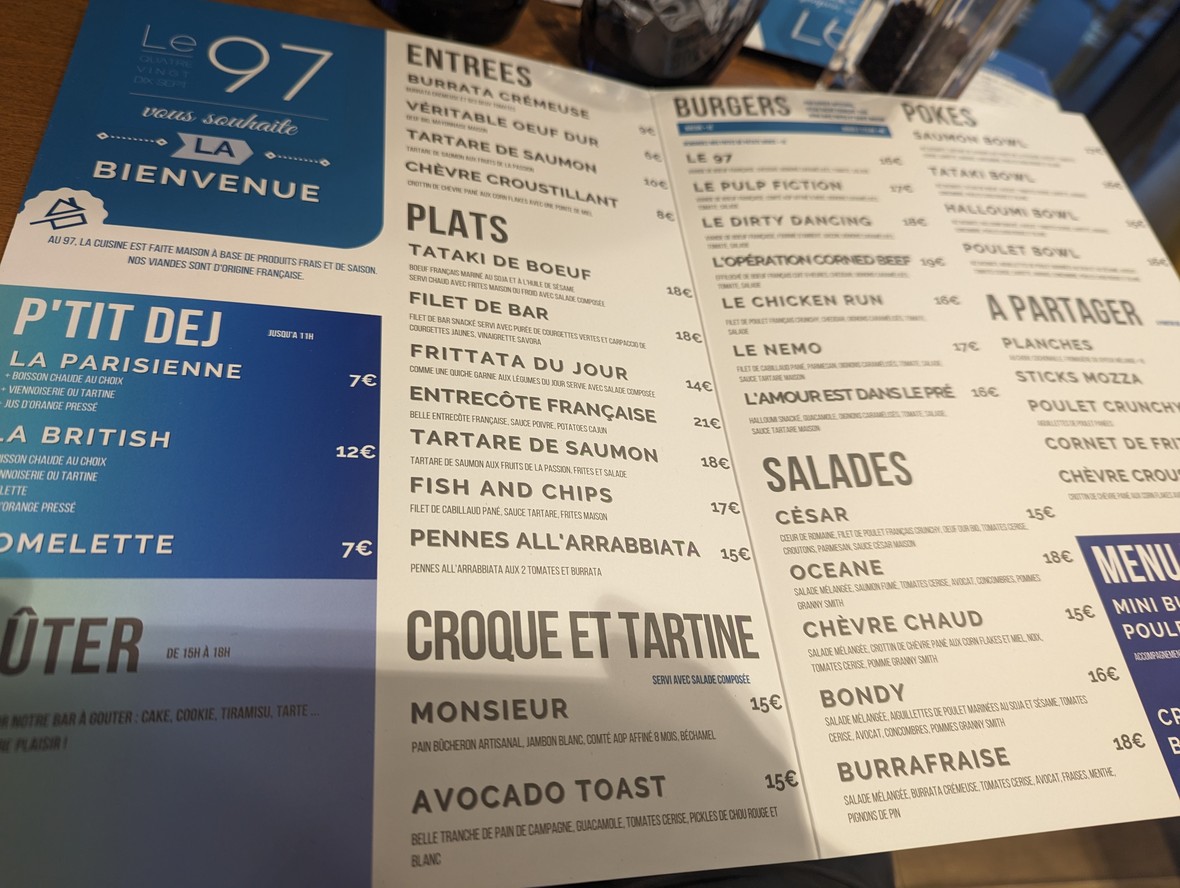 Boulibar menu 1