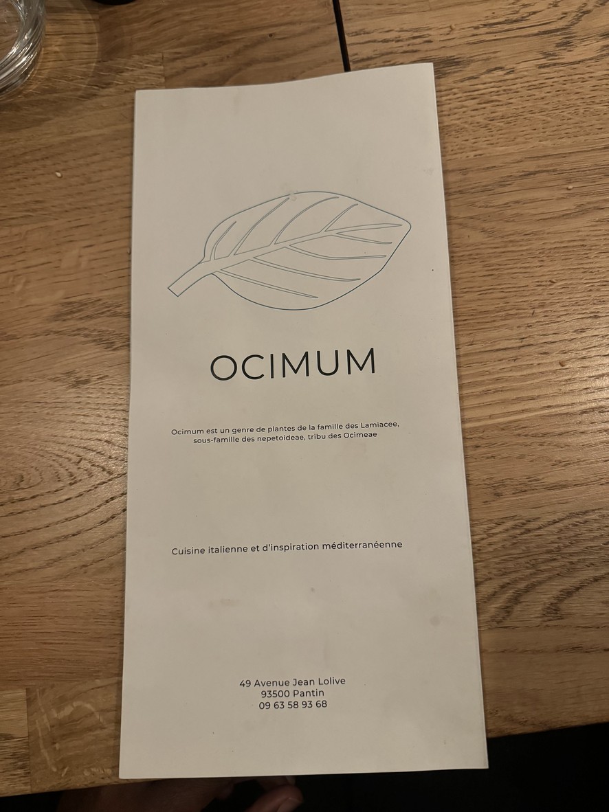 Ocimum menu 1