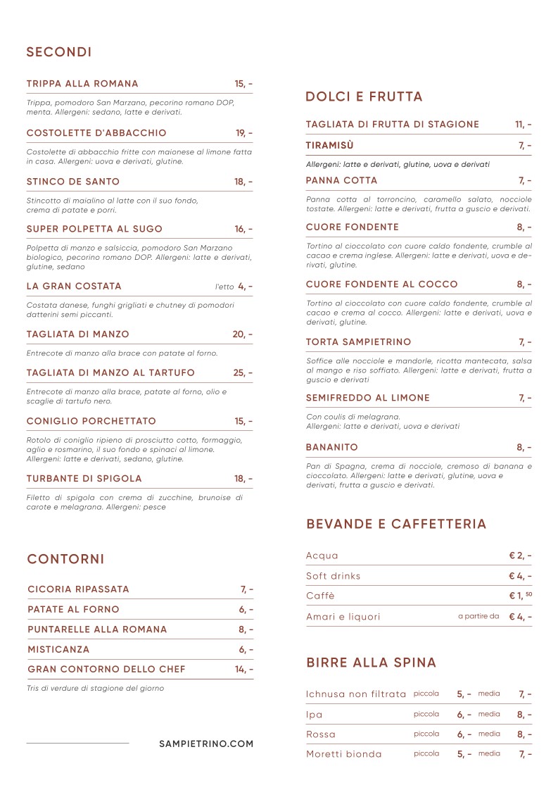 Sampietrino - L'Osteria di San Giovanni menu 2