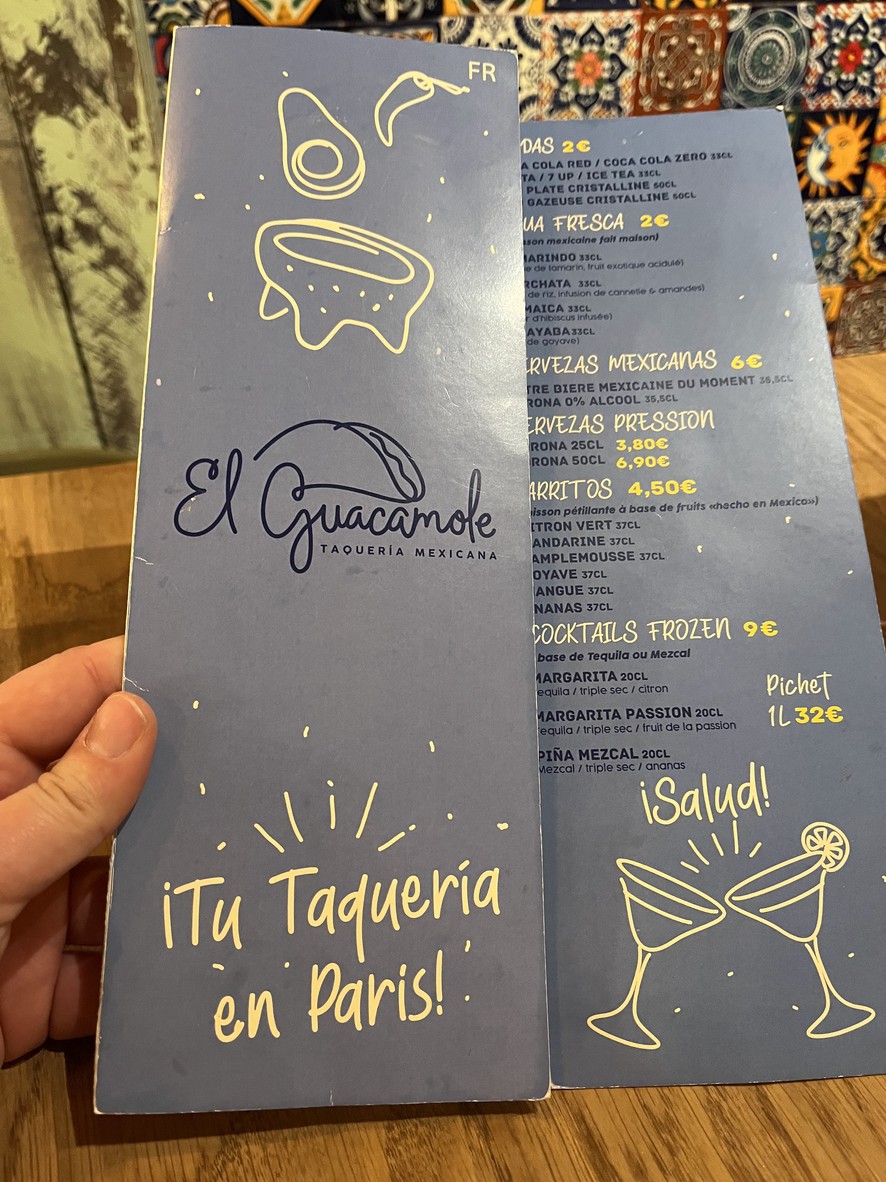 El Guacamole menu 1