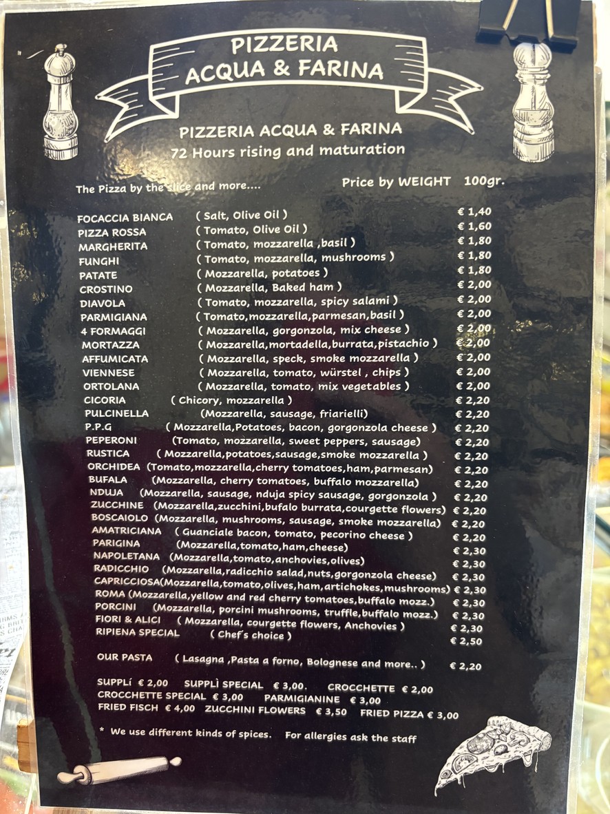 Pizzeria Acqua & Farina menu 2