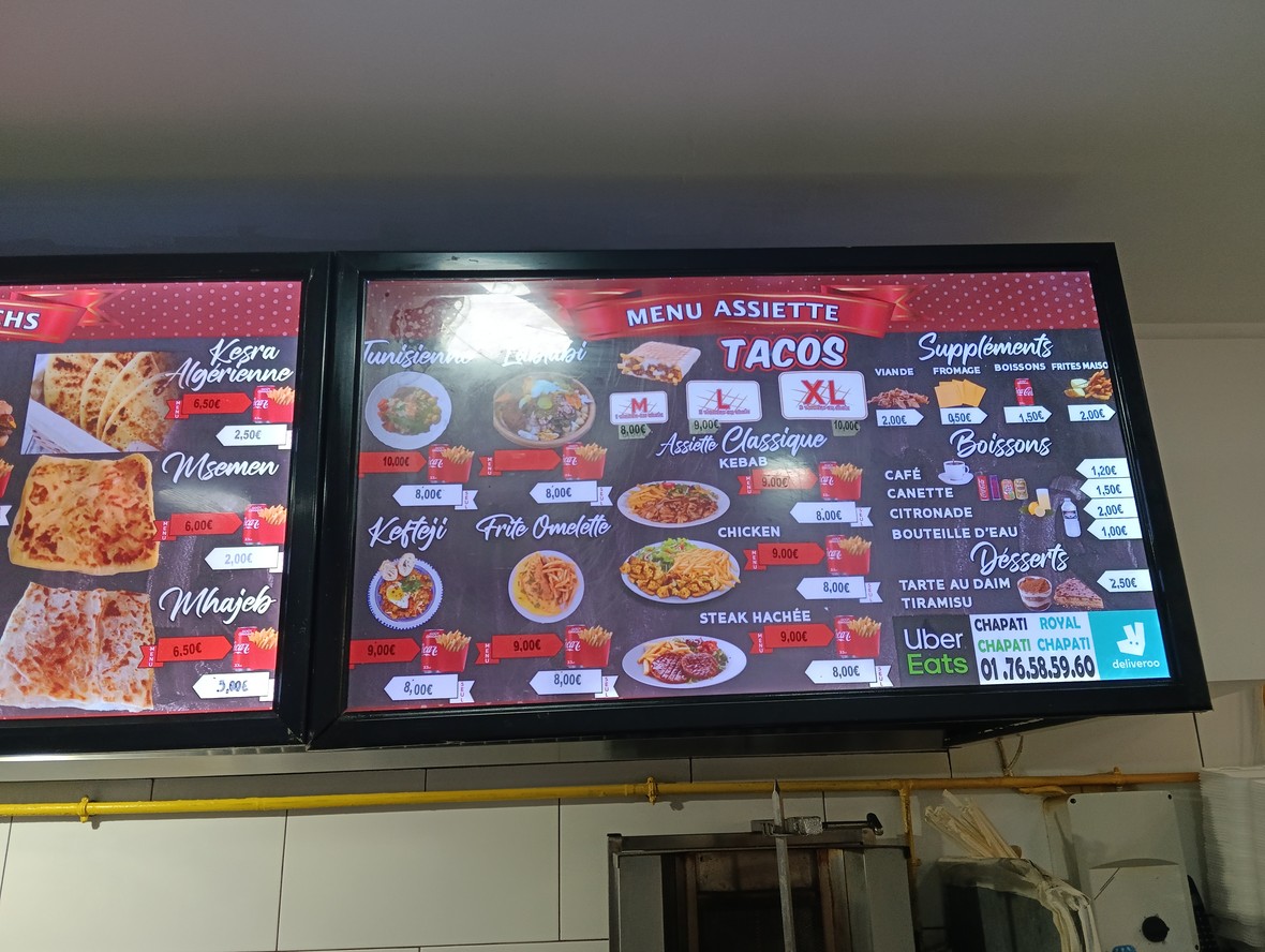 Royal chapati depuis 2018 menu 2