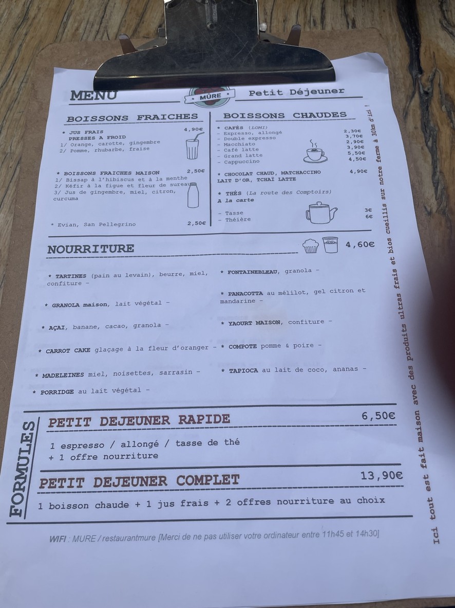 MÛRE menu 2