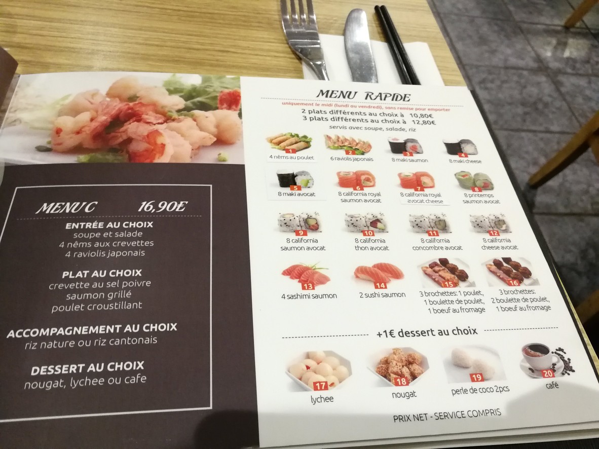 Hokkaido 168🍣🍜(RAMEN et Sushi) menu 3