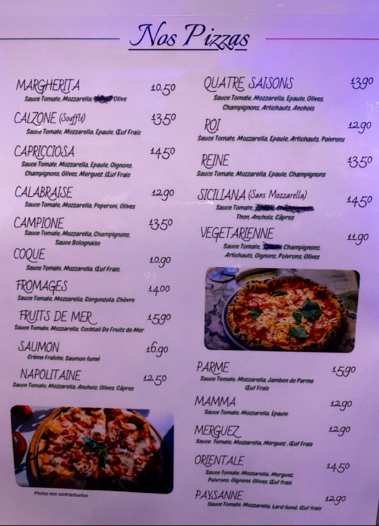 Pizza Siciliana menu 1