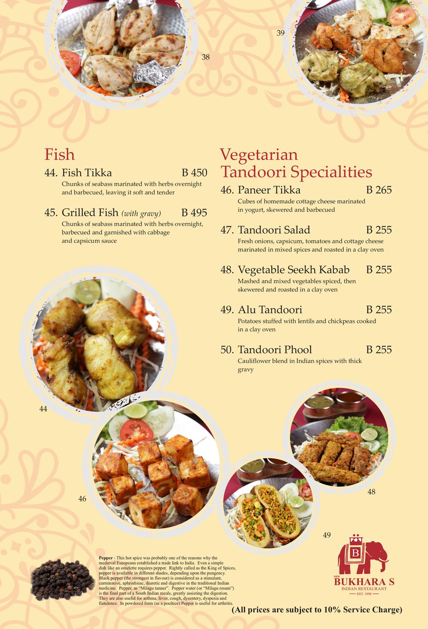 New Bukhara's Indian Restaurant menu 2