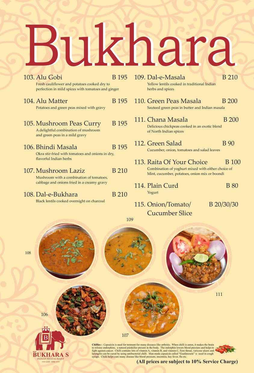 New Bukhara's Indian Restaurant menu 5