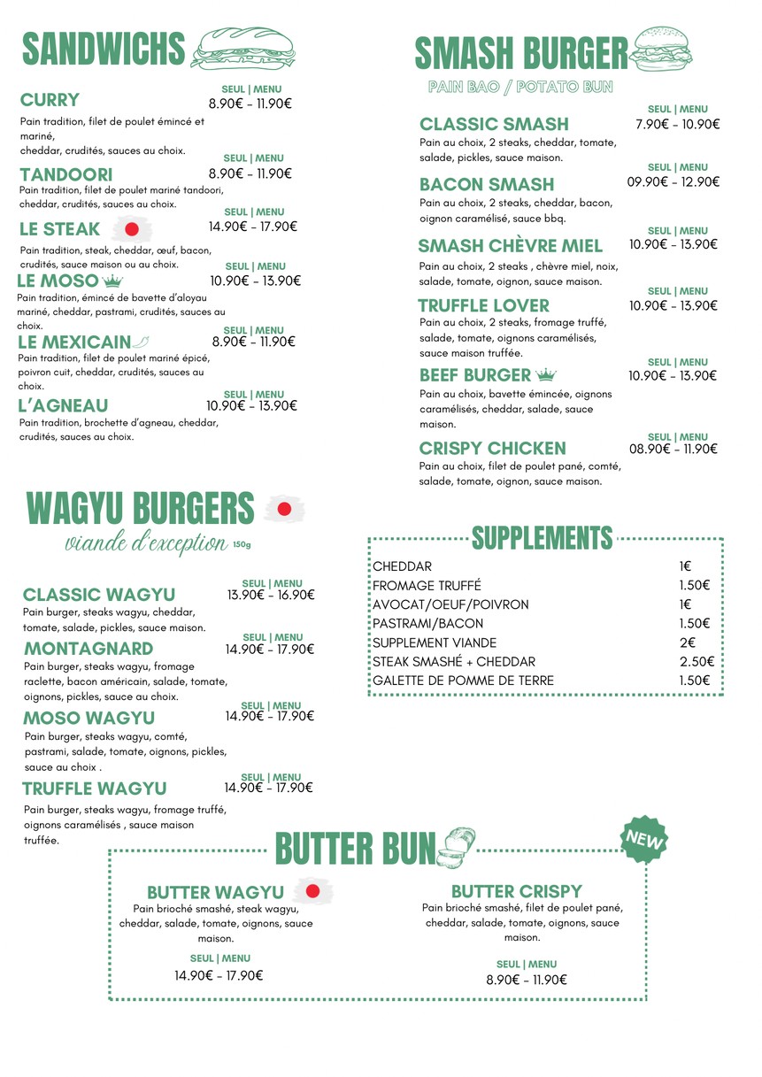 The Moso Burger d'exception® - Paris 12e | Wagyu I Viande d’exception | Burger I Fast Food I Restaurant I Halal menu 1