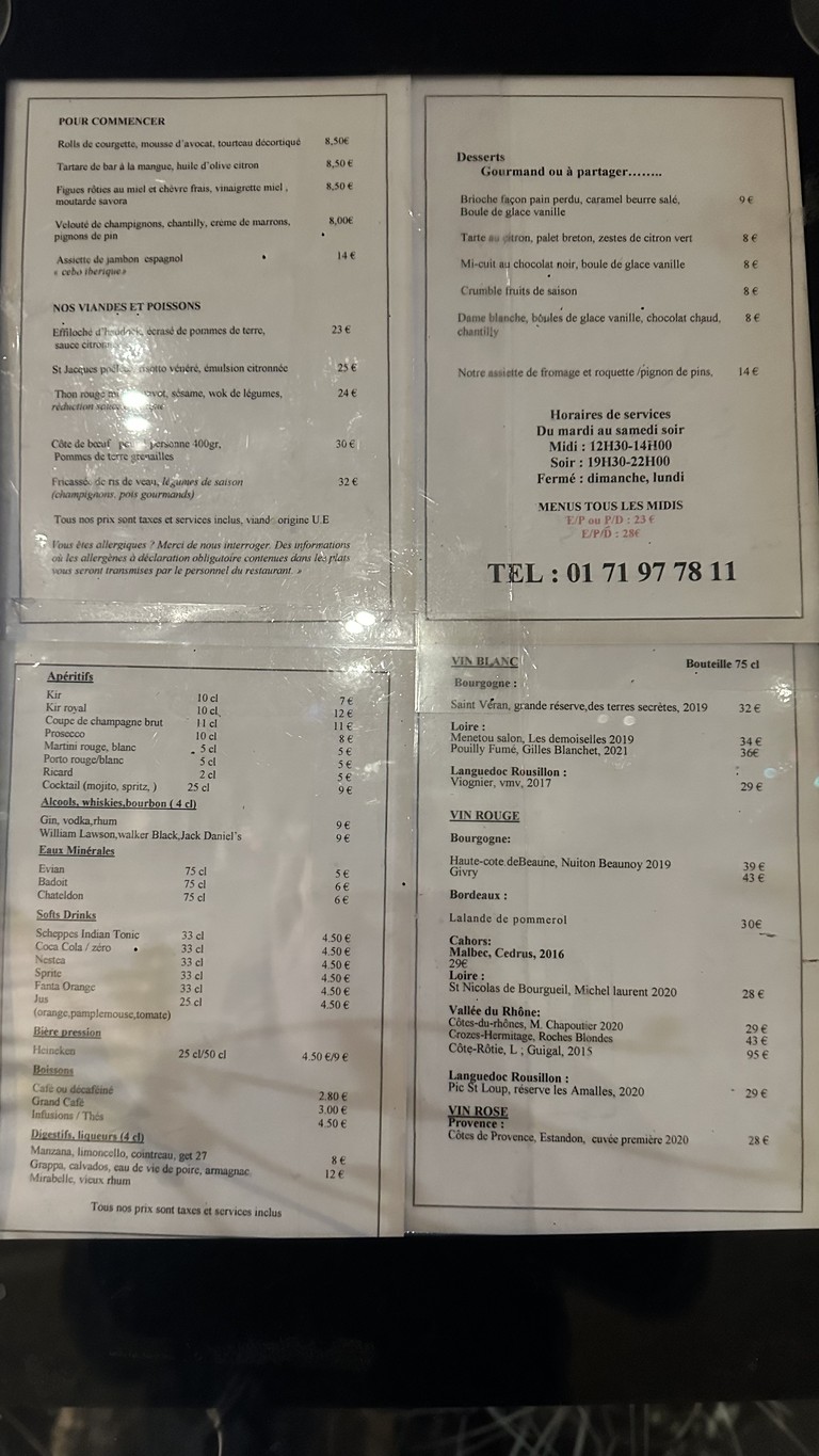 Little Bulles menu 1