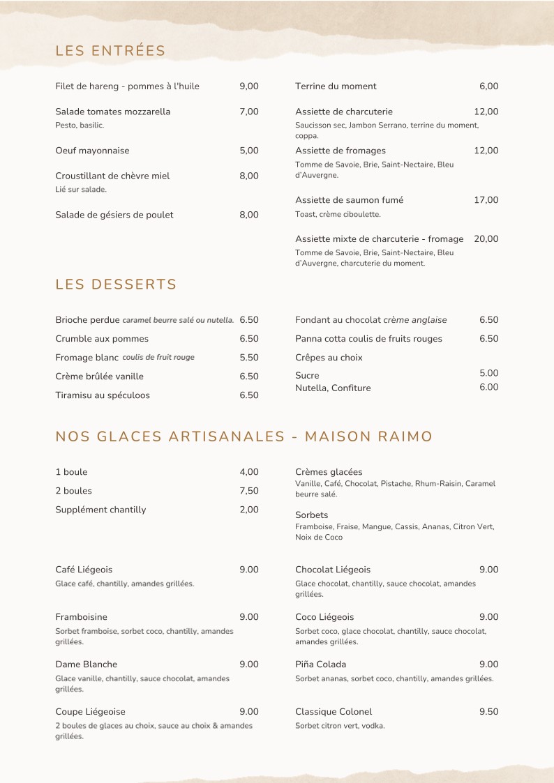 Le Chablis menu 1