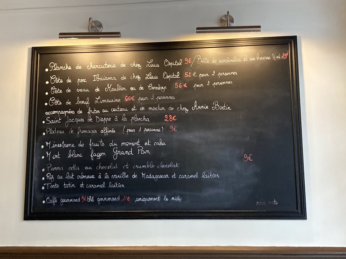 Le Grand Pan menu 3
