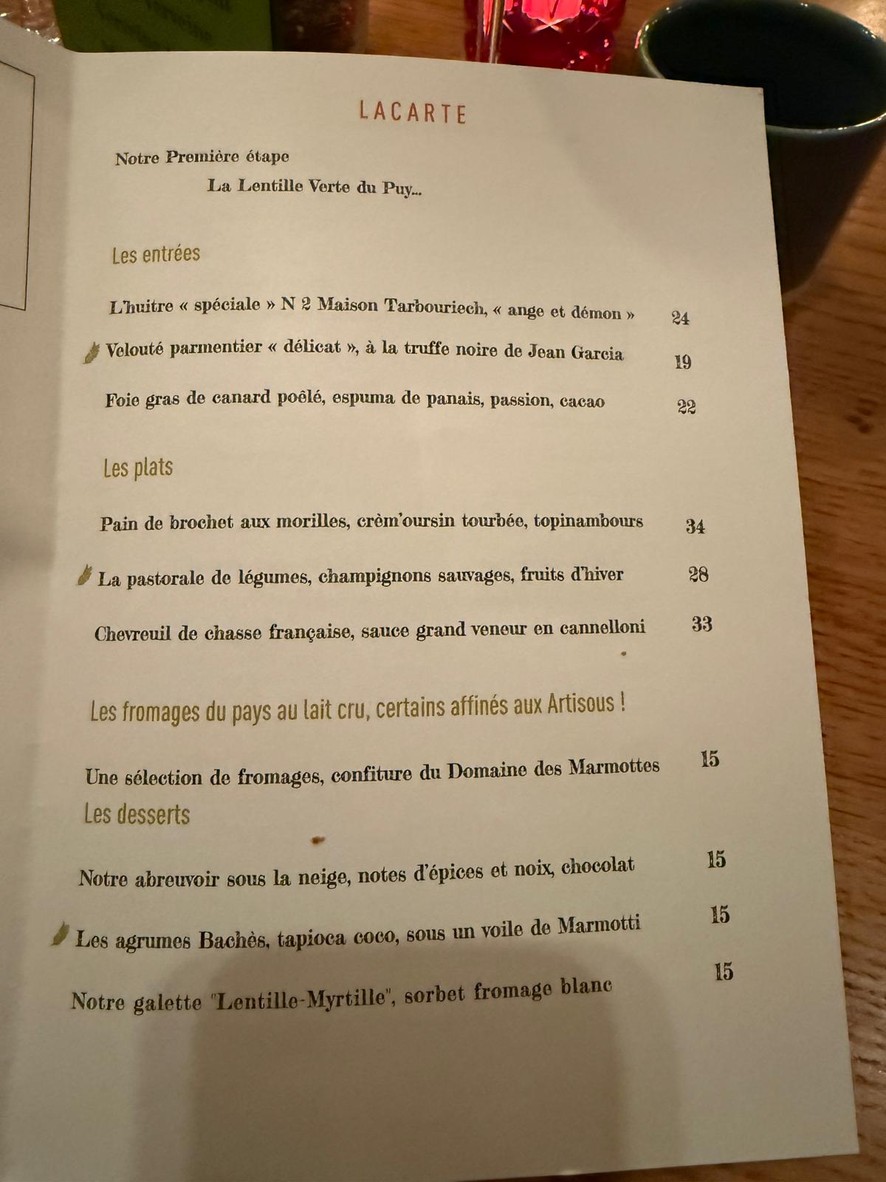 Anicia, table nature par François Gagnaire menu 2