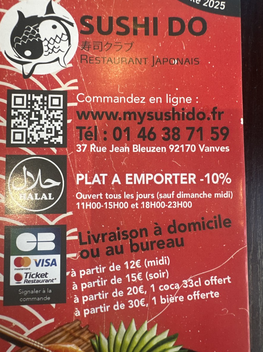 SushiDO menu 1