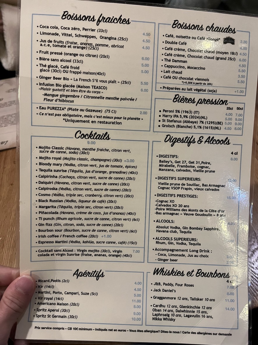 Le Châlet menu 2