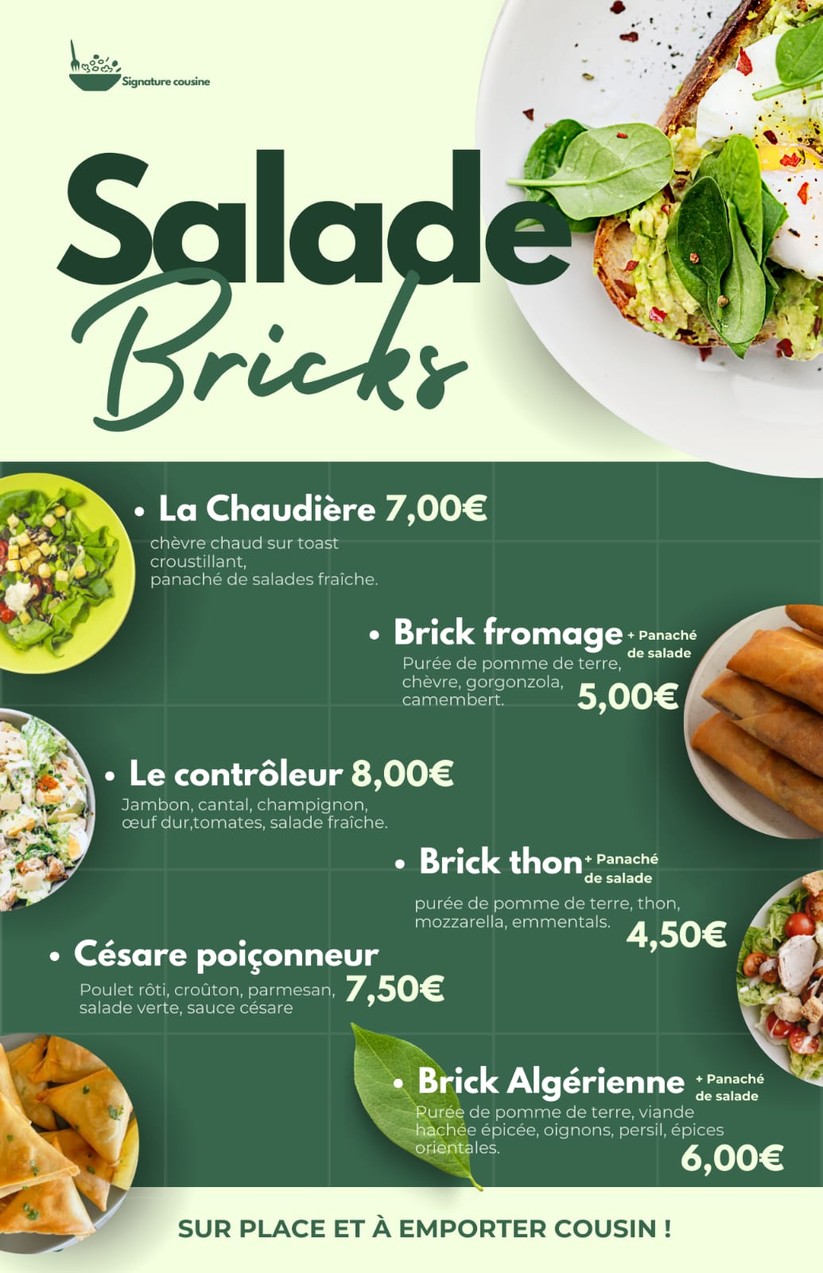 À Table Cousin menu 1