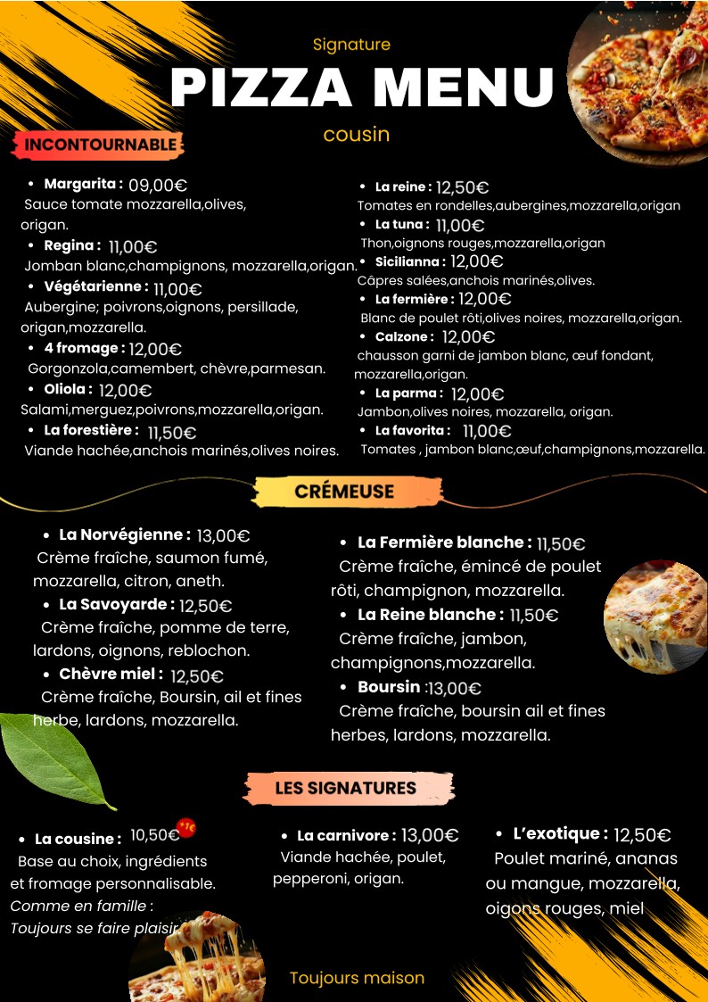 À Table Cousin menu 2