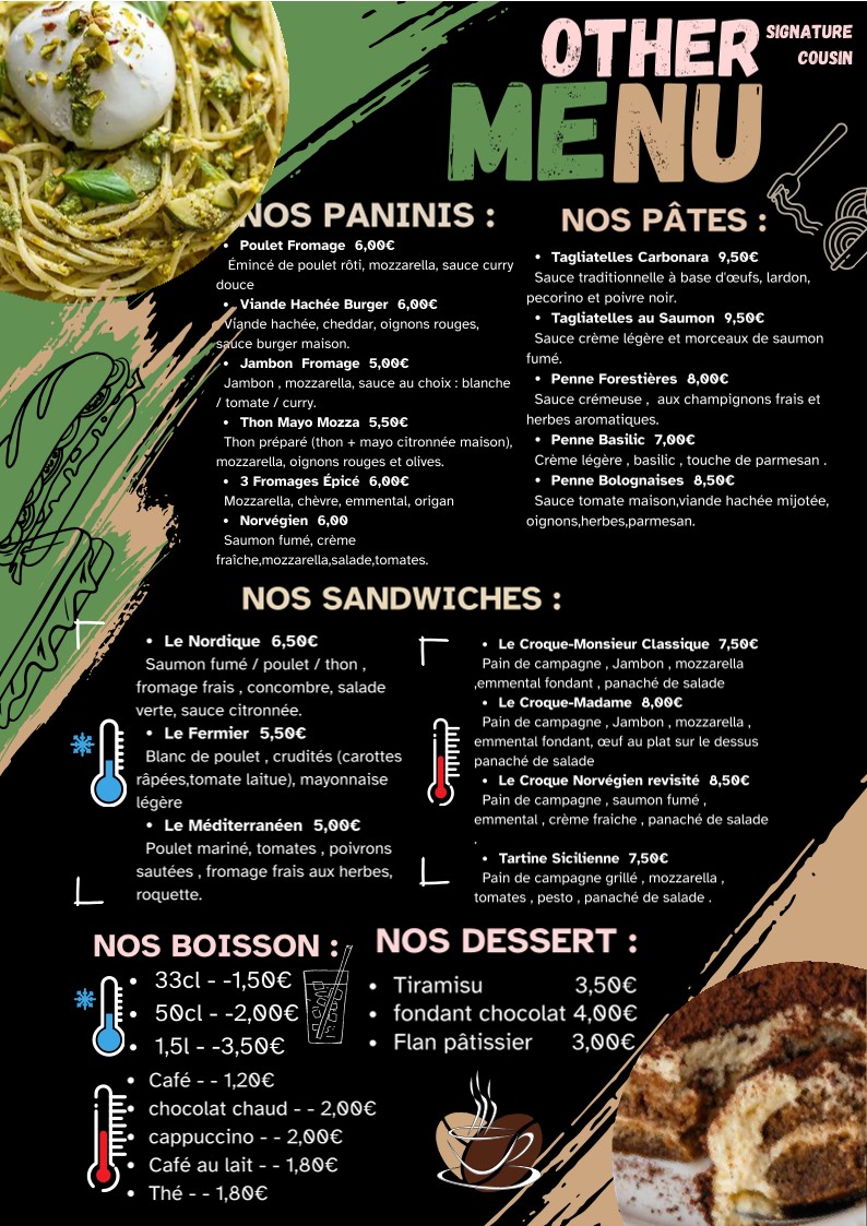 À Table Cousin menu 3