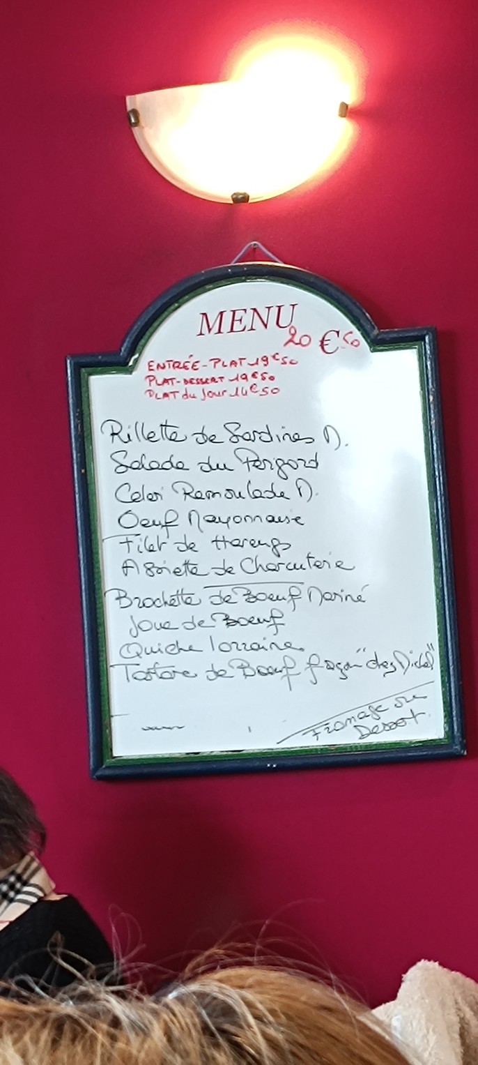 Chez Michel menu 1