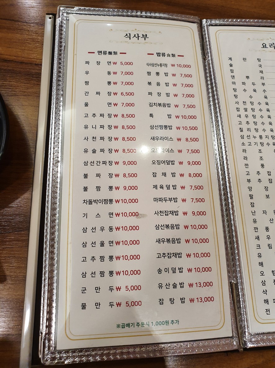 Jung-Gugseong menu 3