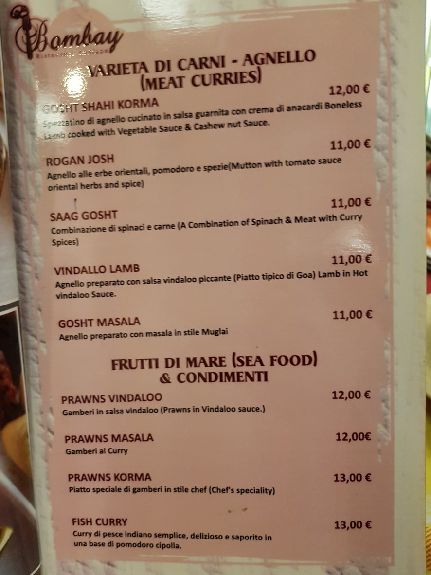Bombay Palace Indian Restaurant menu 2