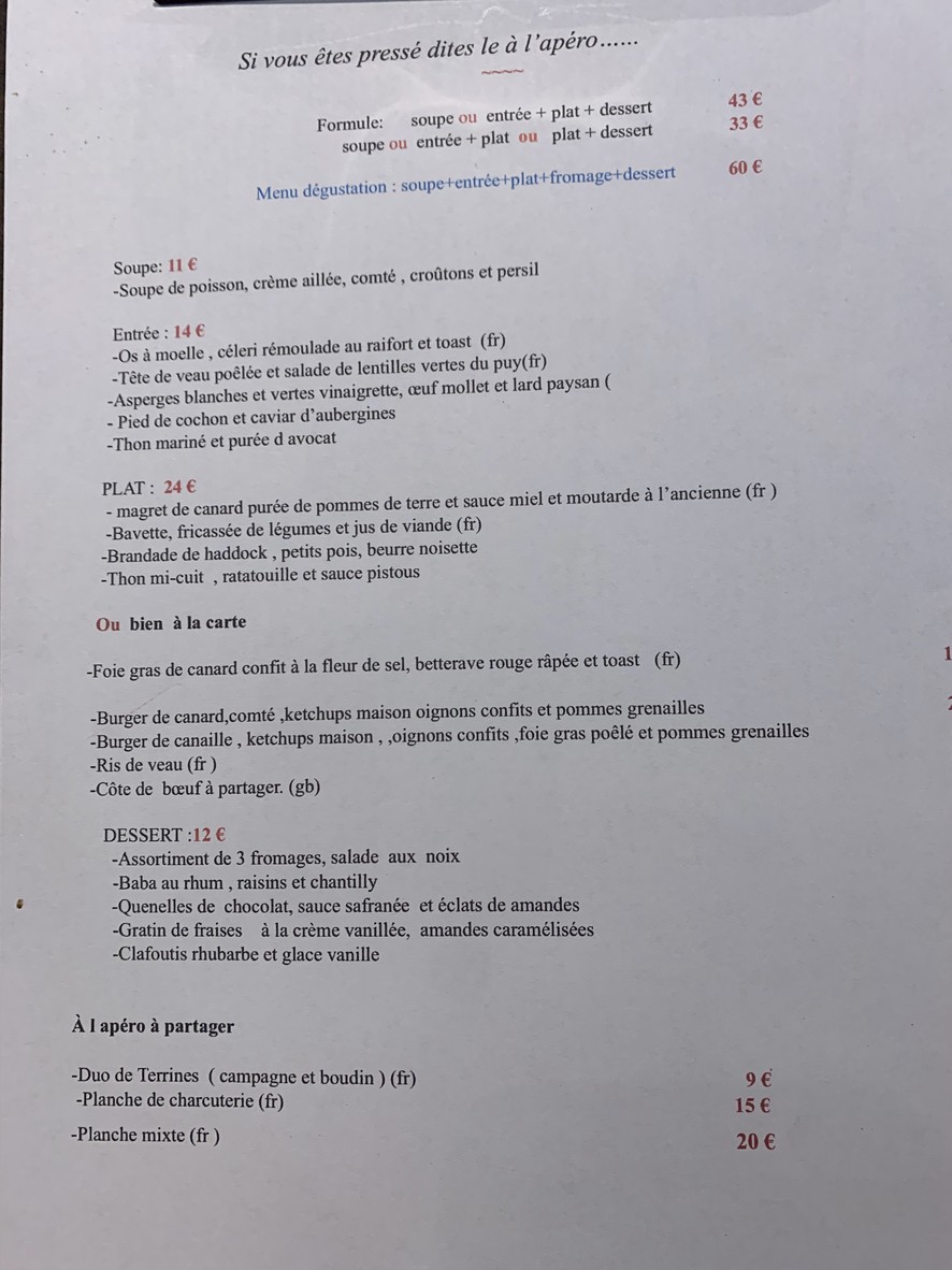 L'Os à moelle menu 1