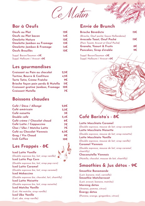 Au Bouquet Saint Paul menu 1
