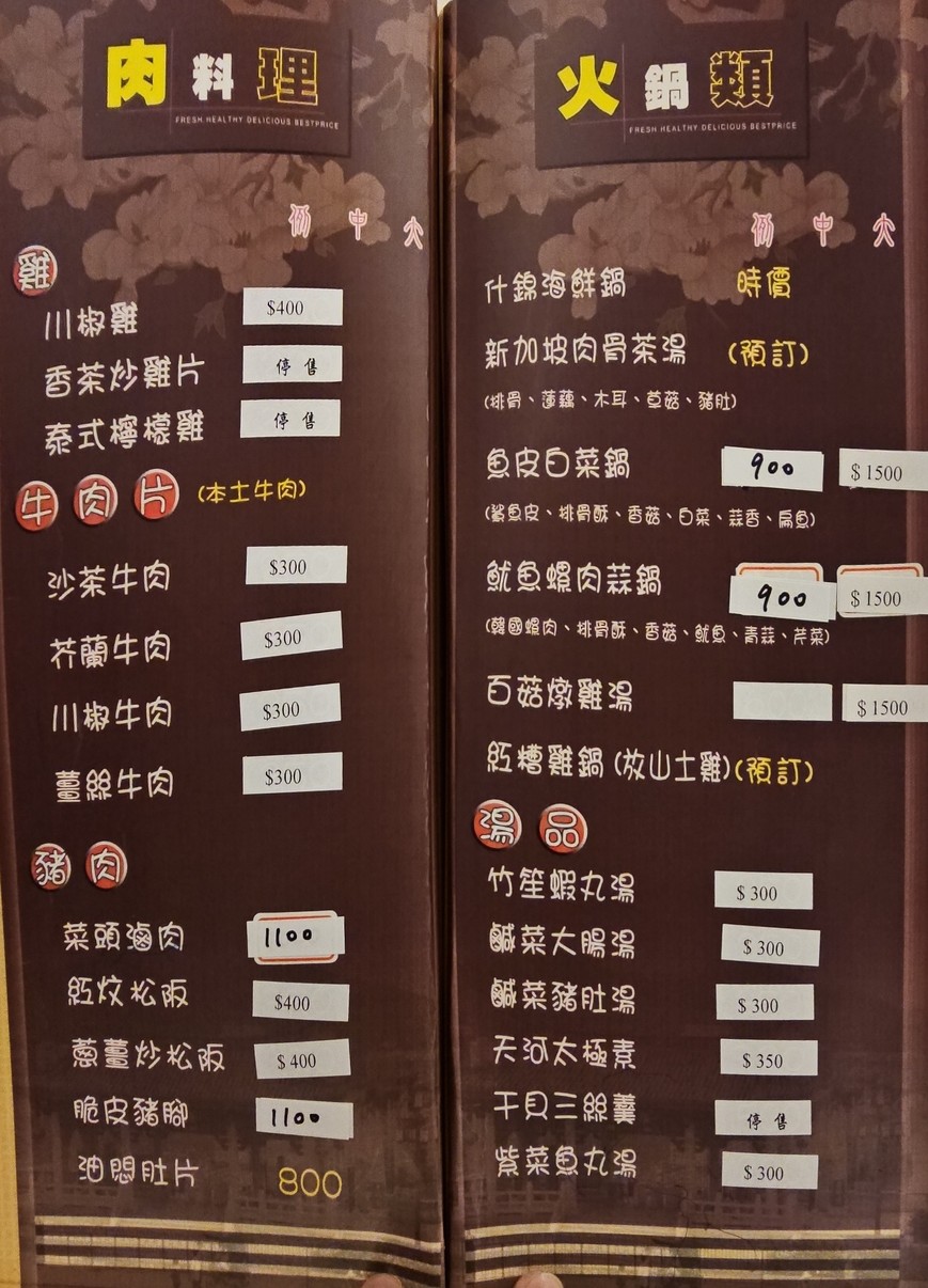 Xīn zuì hónglóu cài guǎn menu 3