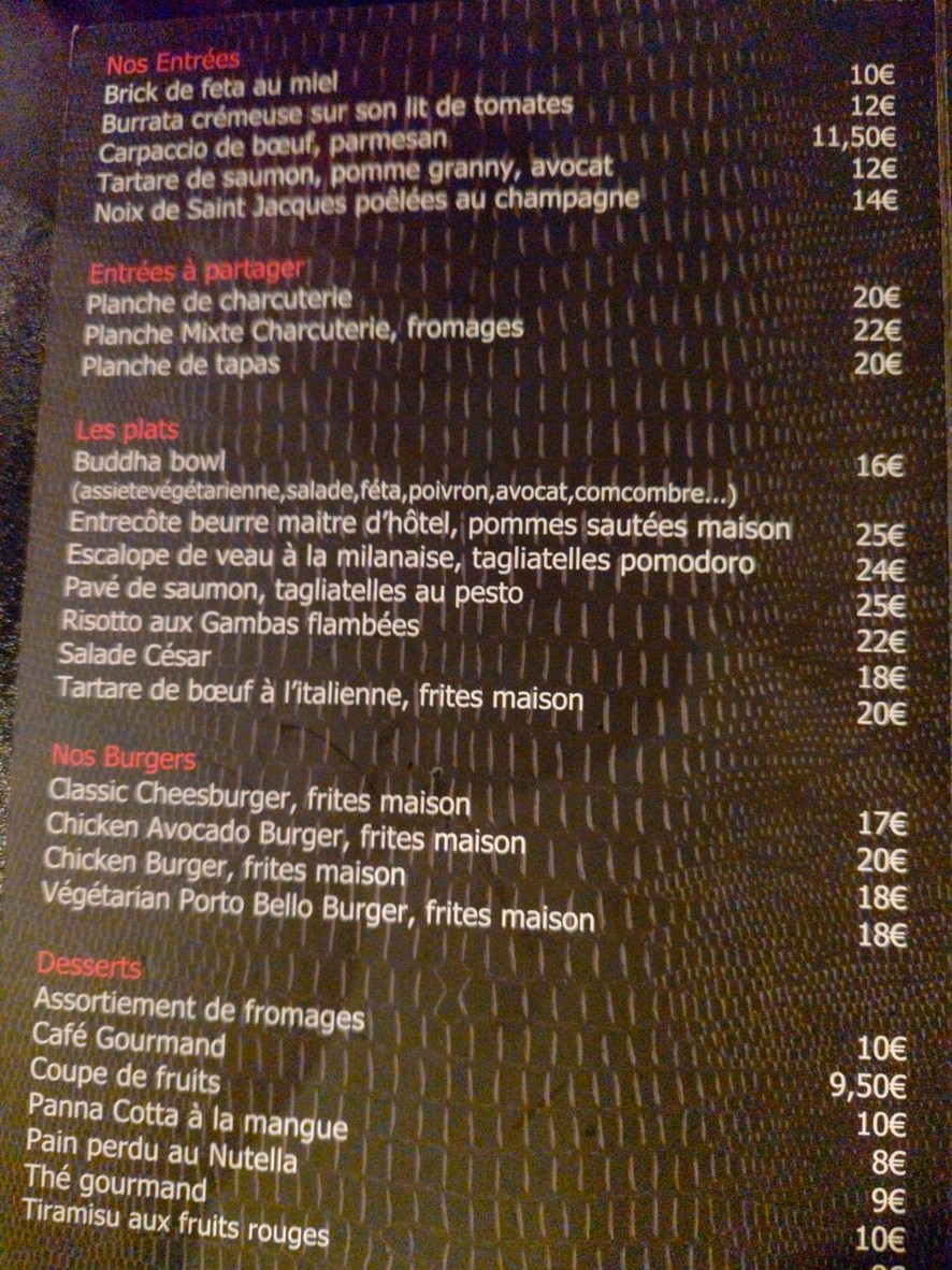La Baraque - Bar - Restaurant - Discothèque menu 1