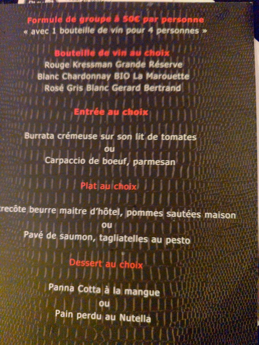 La Baraque - Bar - Restaurant - Discothèque menu 2