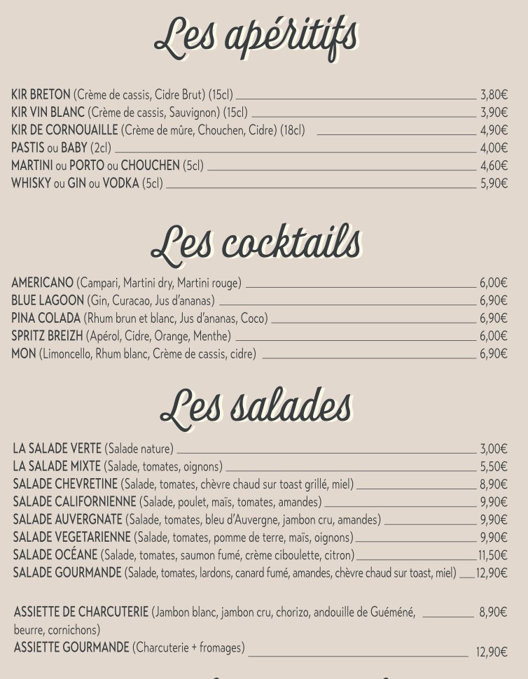 Salty sweety menu 1
