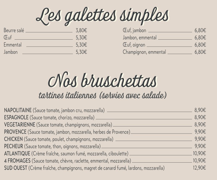Salty sweety menu 2