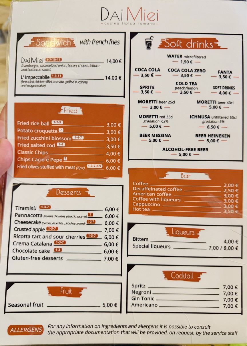 Ristorante Dai Miei menu 2