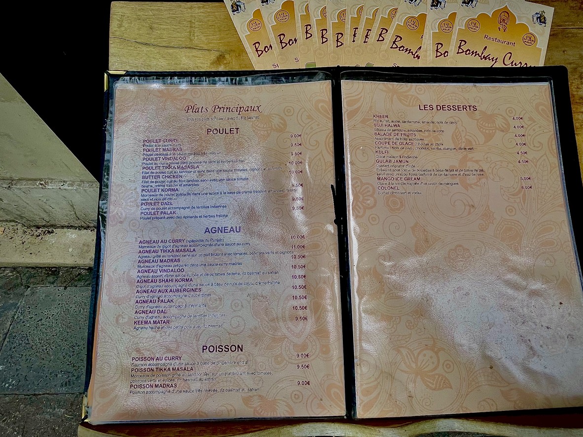 BOMBAY CURRY menu 2