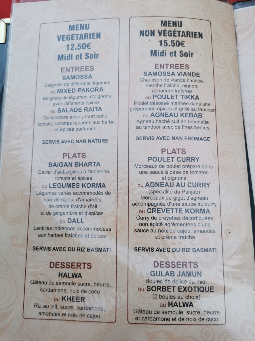 BOMBAY CURRY menu 4