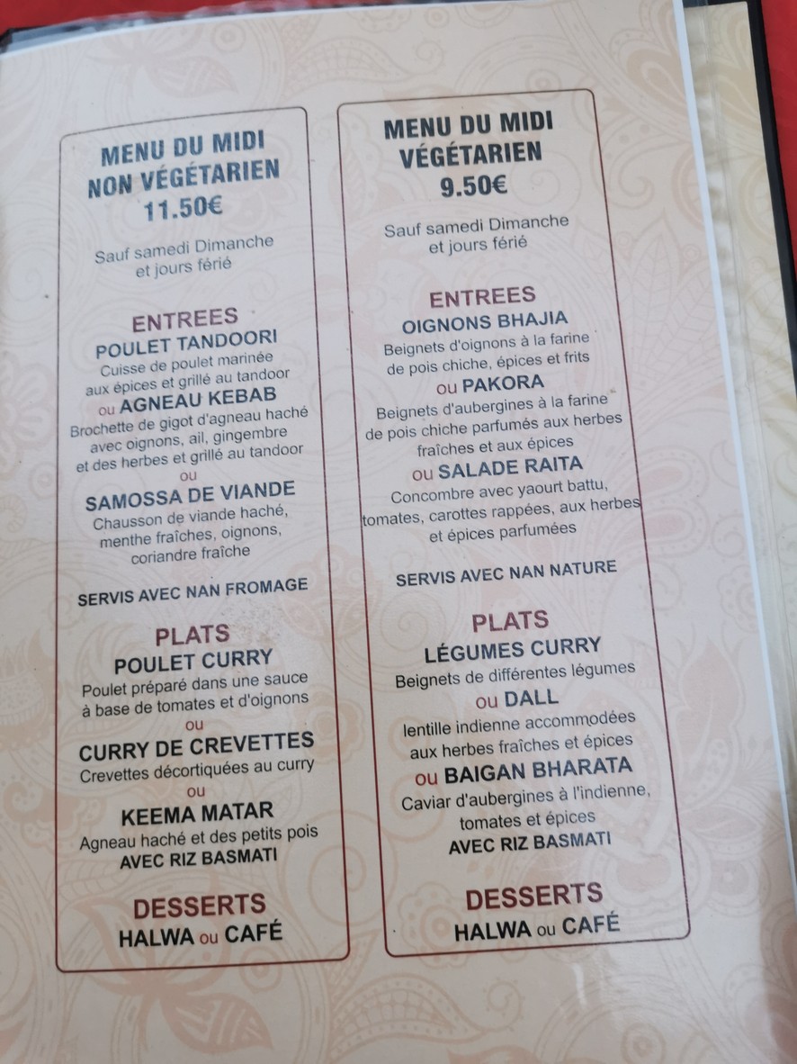 BOMBAY CURRY menu 5