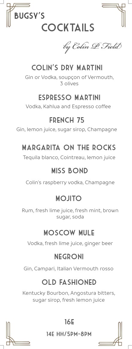 Bugsy’s menu 3