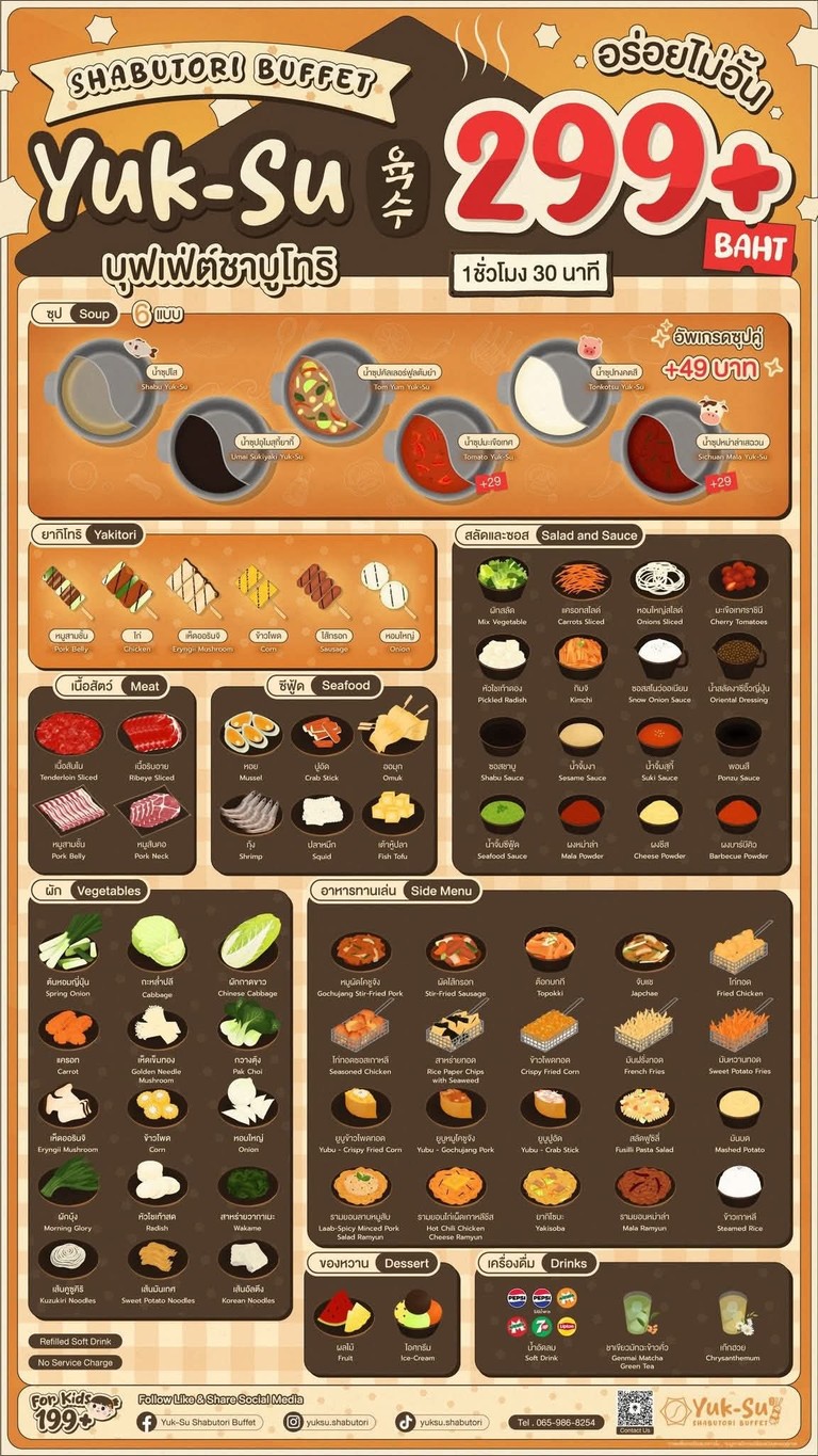 Yuk-Su Shabutori Buffet Central Rama 3 menu 1