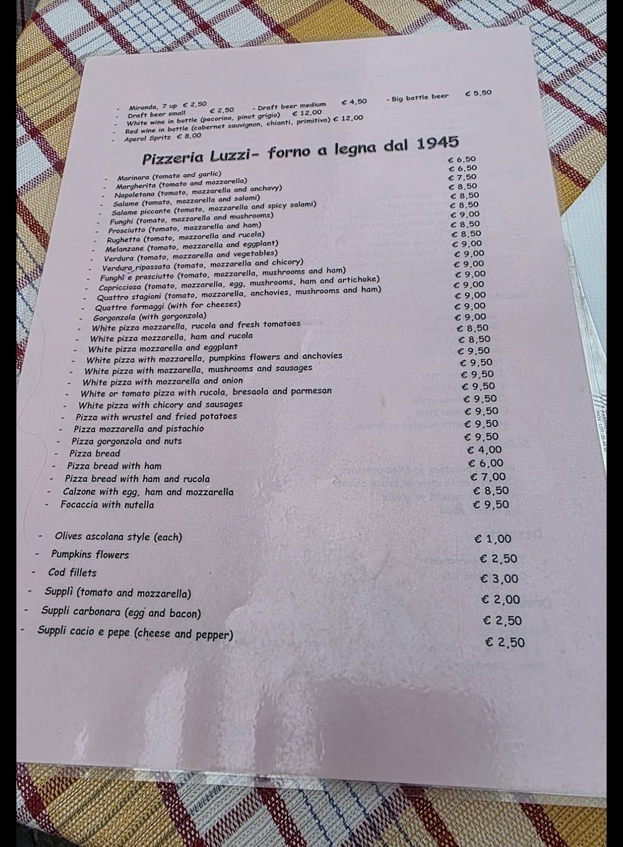 Pizzería Luzzi menu 3