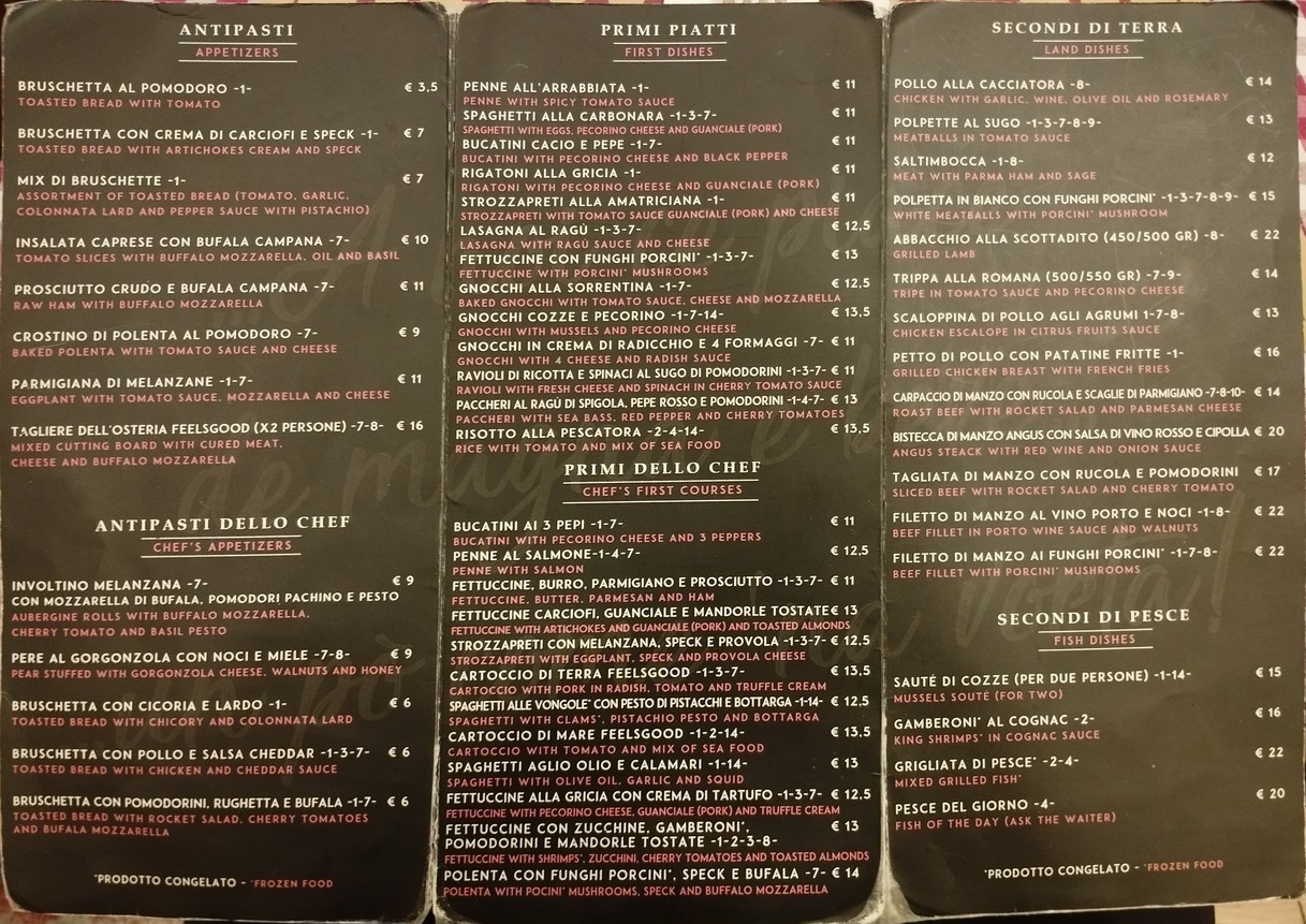 Ristorante Feelsgood menu 2