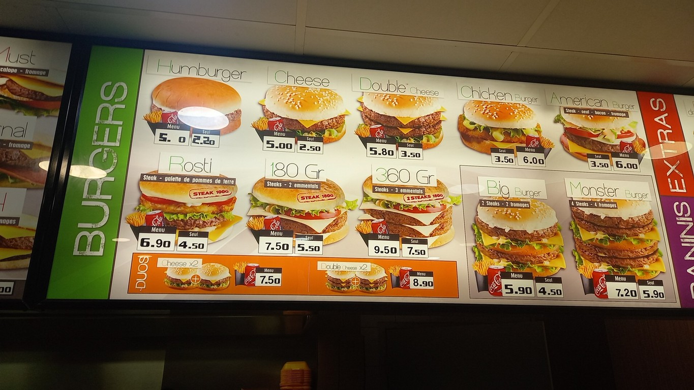 Le Cristal Burger menu 2