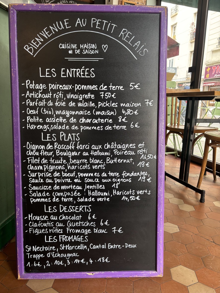 Le Petit Relais menu 2