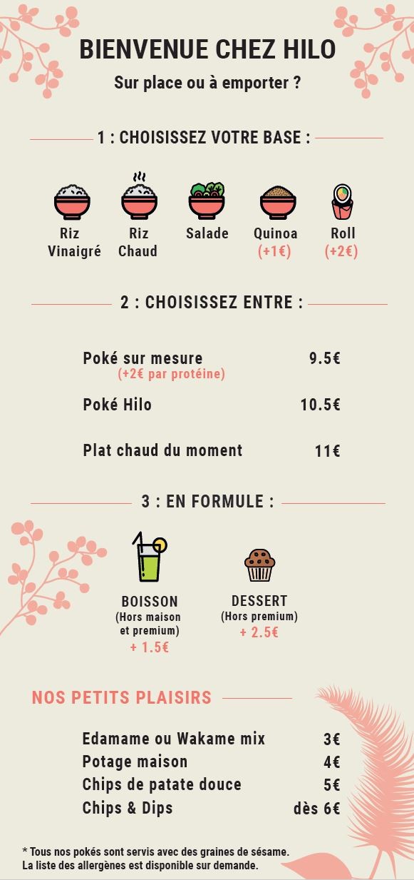 Hilo (Courbevoie) menu 1