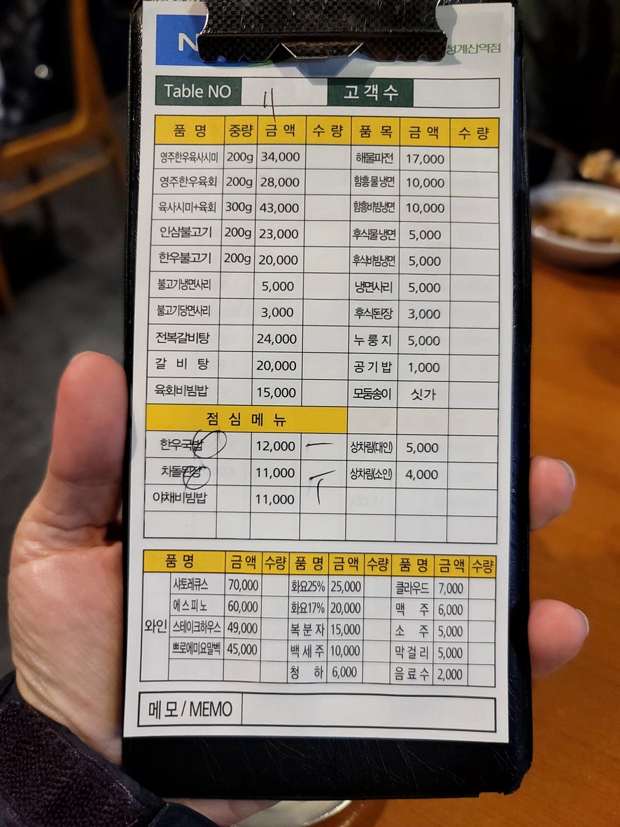 Yeongju Chukyeop Hanu Plaza menu 1
