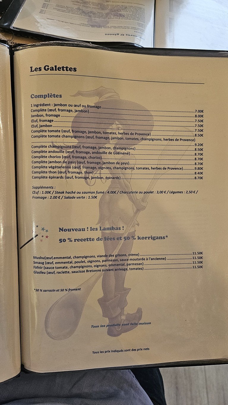 Le petit Vatel menu 1