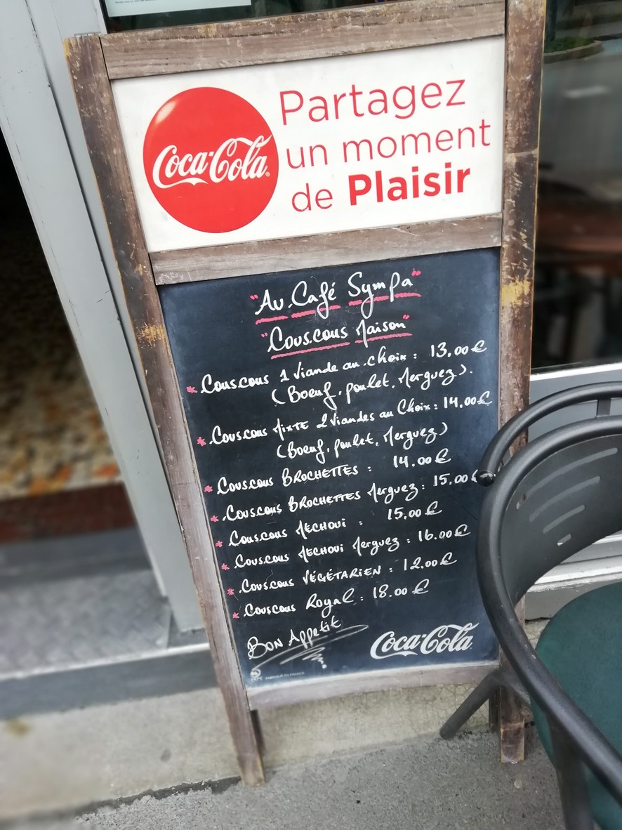 Au café sympa menu 2
