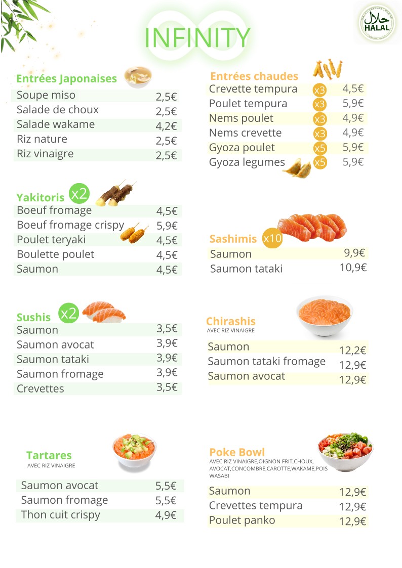 Infinity Sushi & Asian Fusion menu 2
